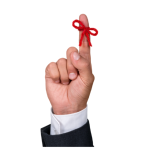 Don't forget to manage your policies - picture of finger with ribbon tied around it